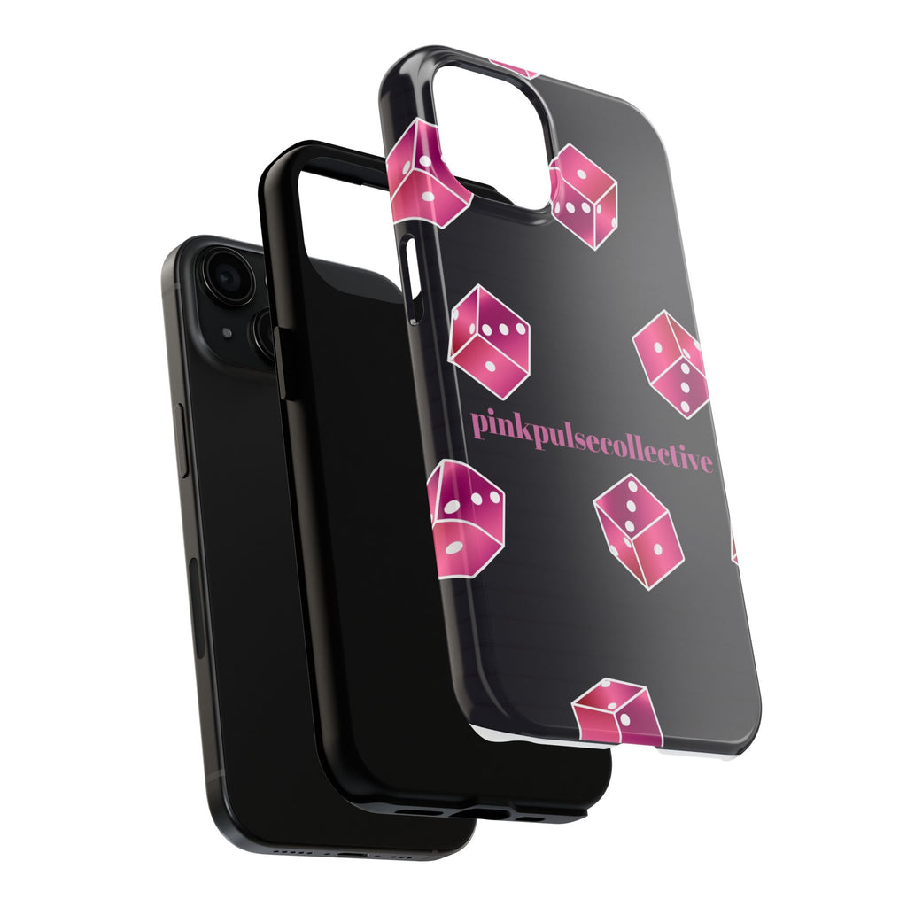 Pink Dice Tough Phone Case — PinkPulseCollective Patterned Protective Cover