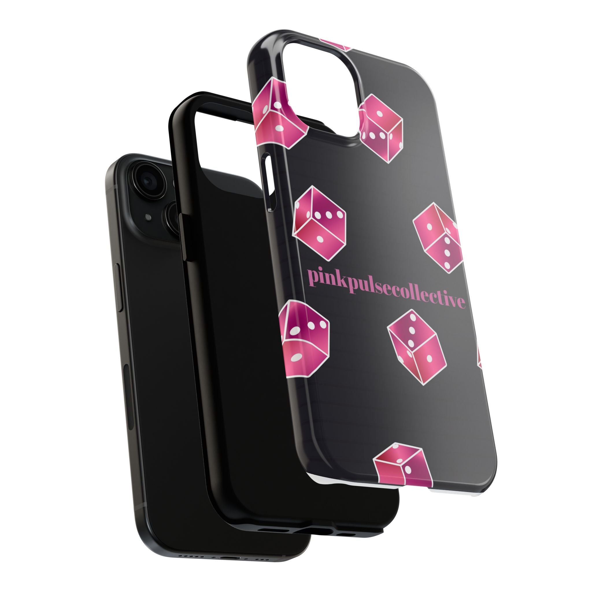 Pink Dice Tough Phone Case — PinkPulseCollective Patterned Protective Cover