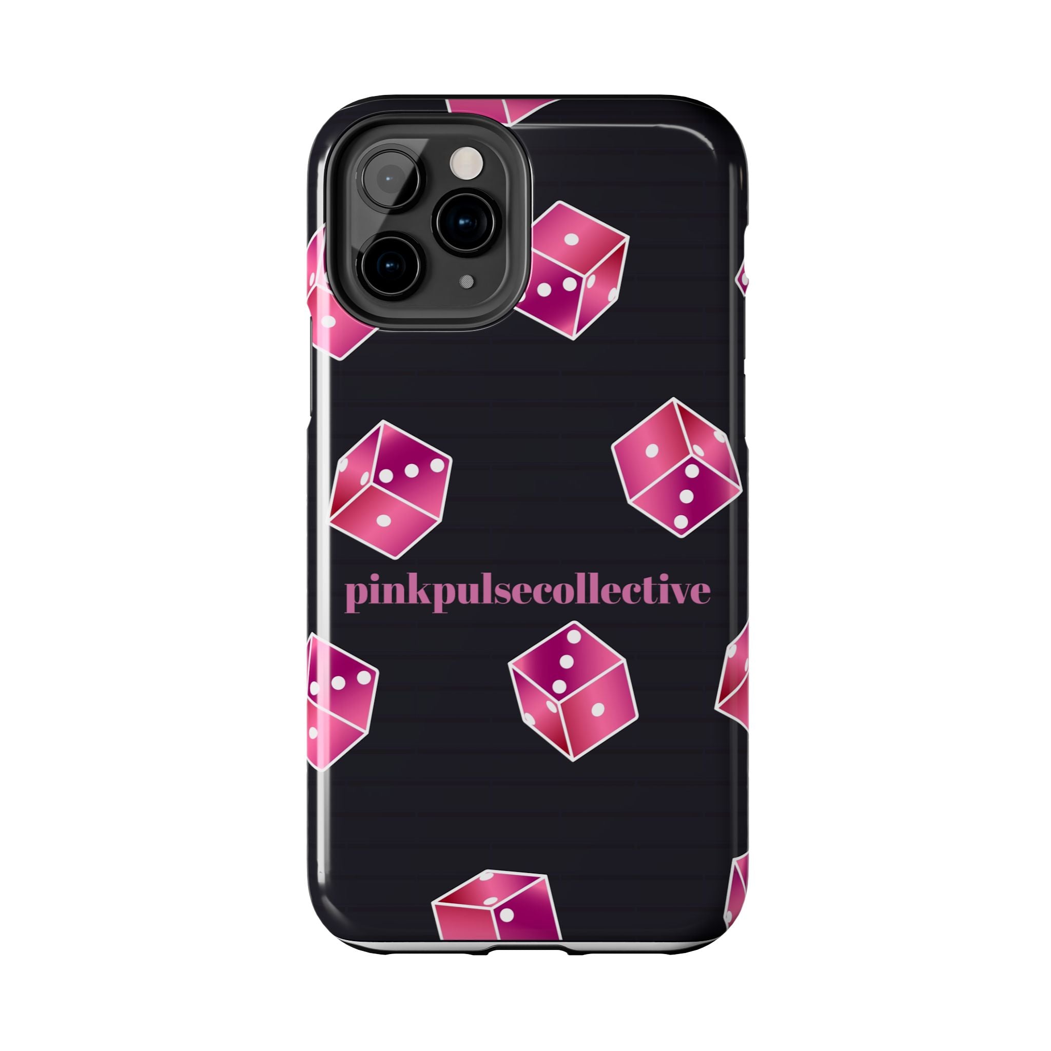 Pink Dice Tough Phone Case — PinkPulseCollective Patterned Protective Cover