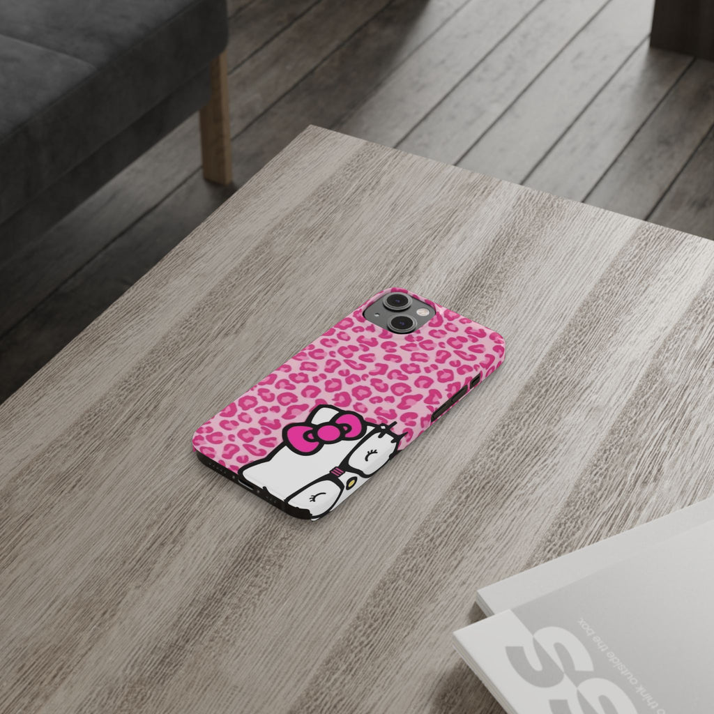 Hello Kitty Pink Leopard Slim Phone Case — Cute Kawaii Cat Design