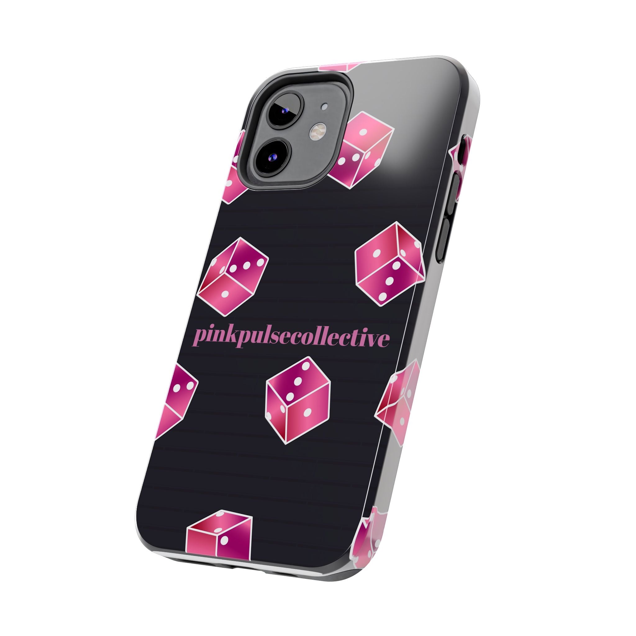 Pink Dice Tough Phone Case — PinkPulseCollective Patterned Protective Cover