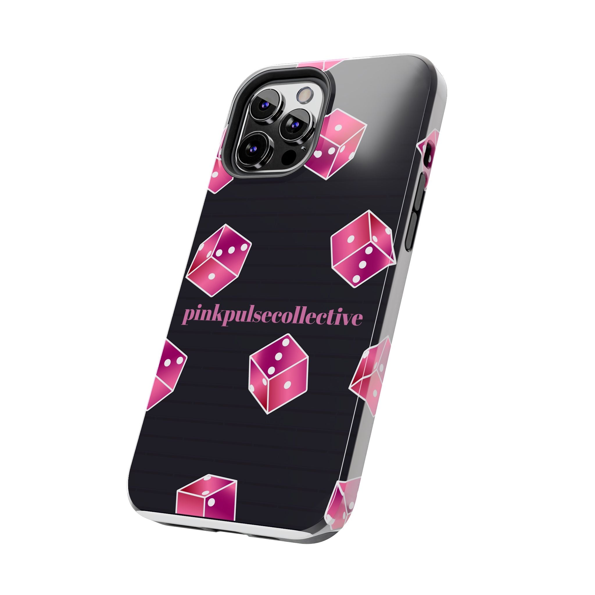 Pink Dice Tough Phone Case — PinkPulseCollective Patterned Protective Cover