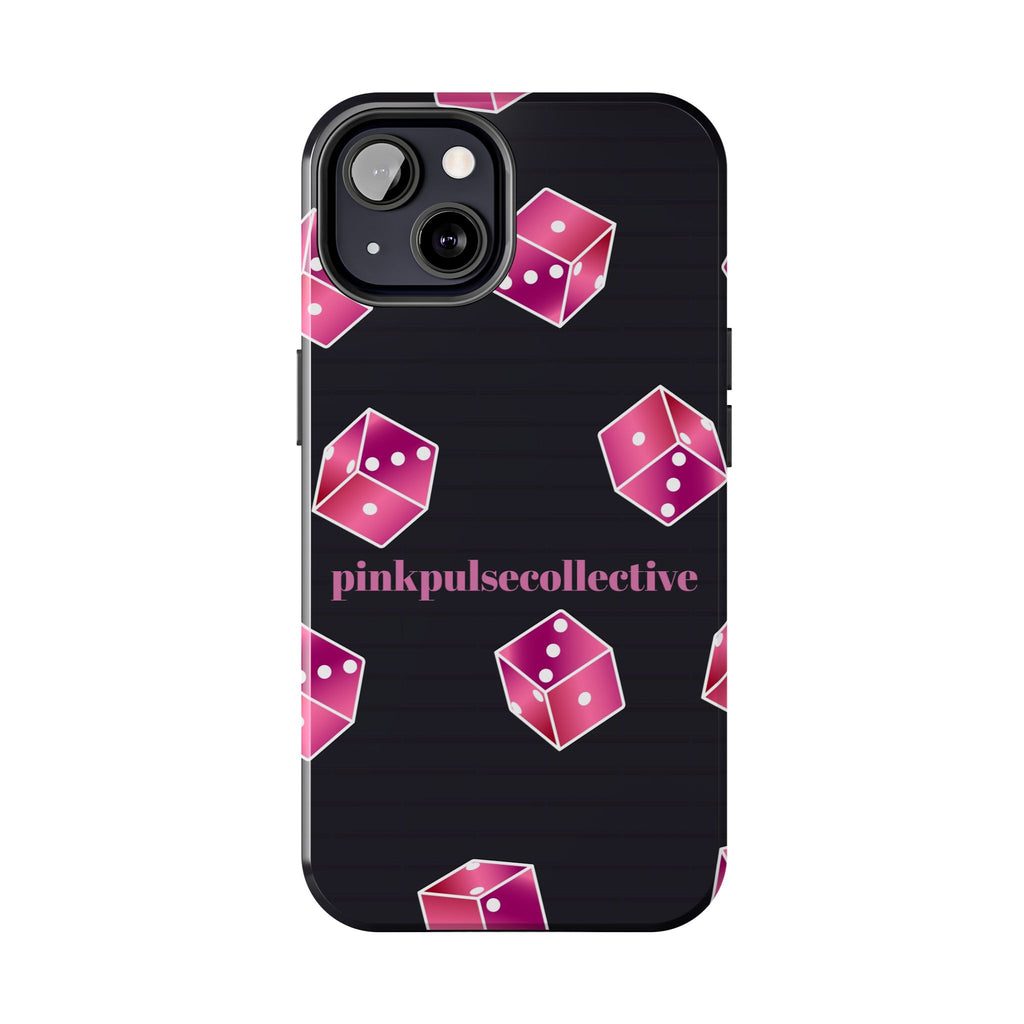 Pink Dice Tough Phone Case — PinkPulseCollective Patterned Protective Cover