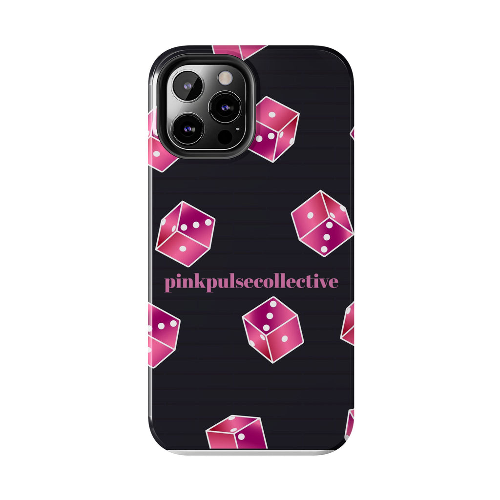 Pink Dice Tough Phone Case — PinkPulseCollective Patterned Protective Cover