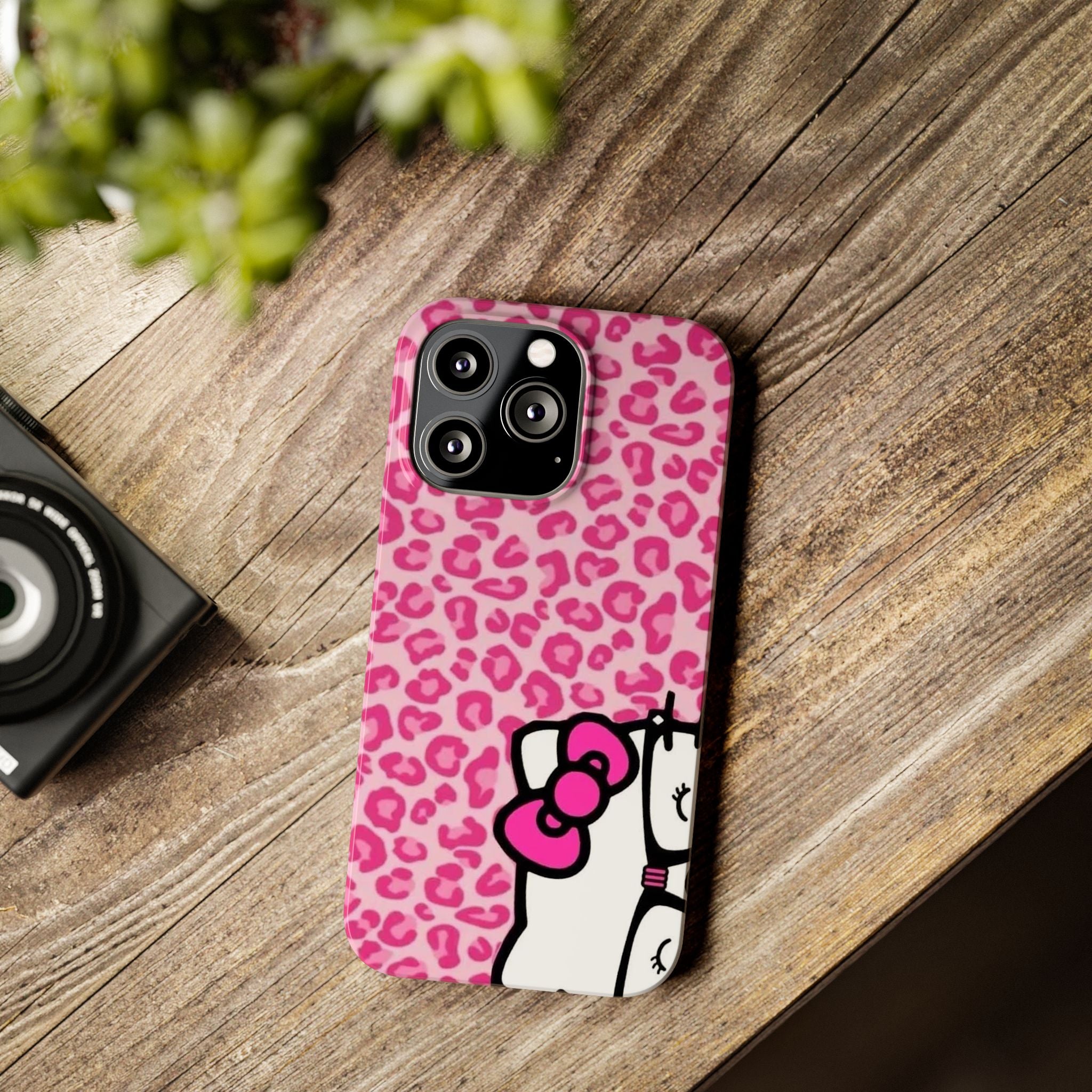 Hello Kitty Pink Leopard Slim Phone Case — Cute Kawaii Cat Design