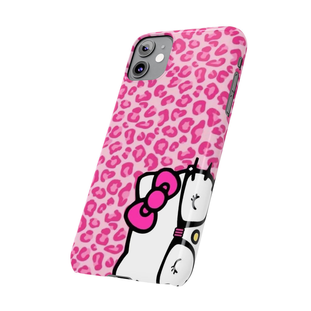Hello Kitty Pink Leopard Slim Phone Case — Cute Kawaii Cat Design