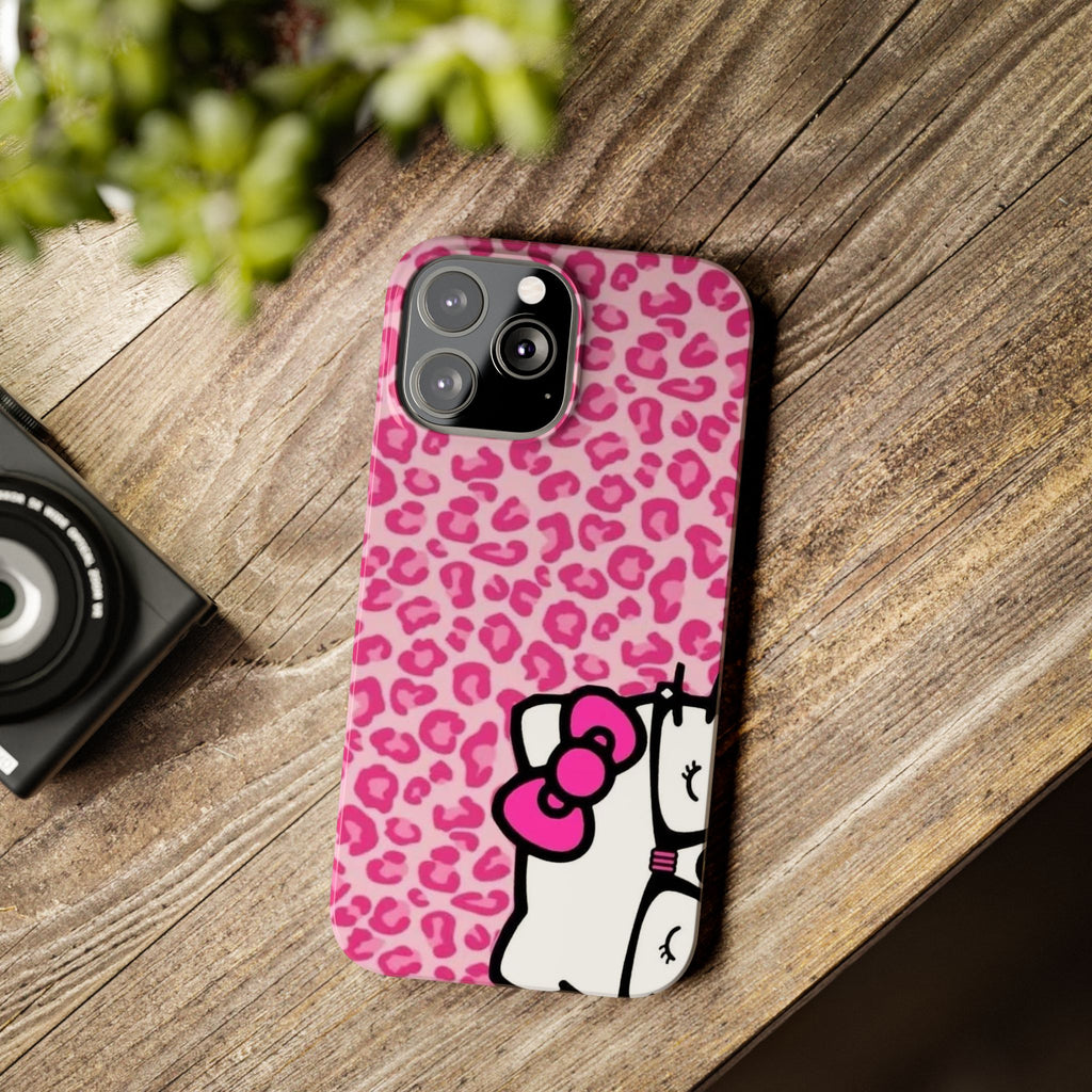 Hello Kitty Pink Leopard Slim Phone Case — Cute Kawaii Cat Design