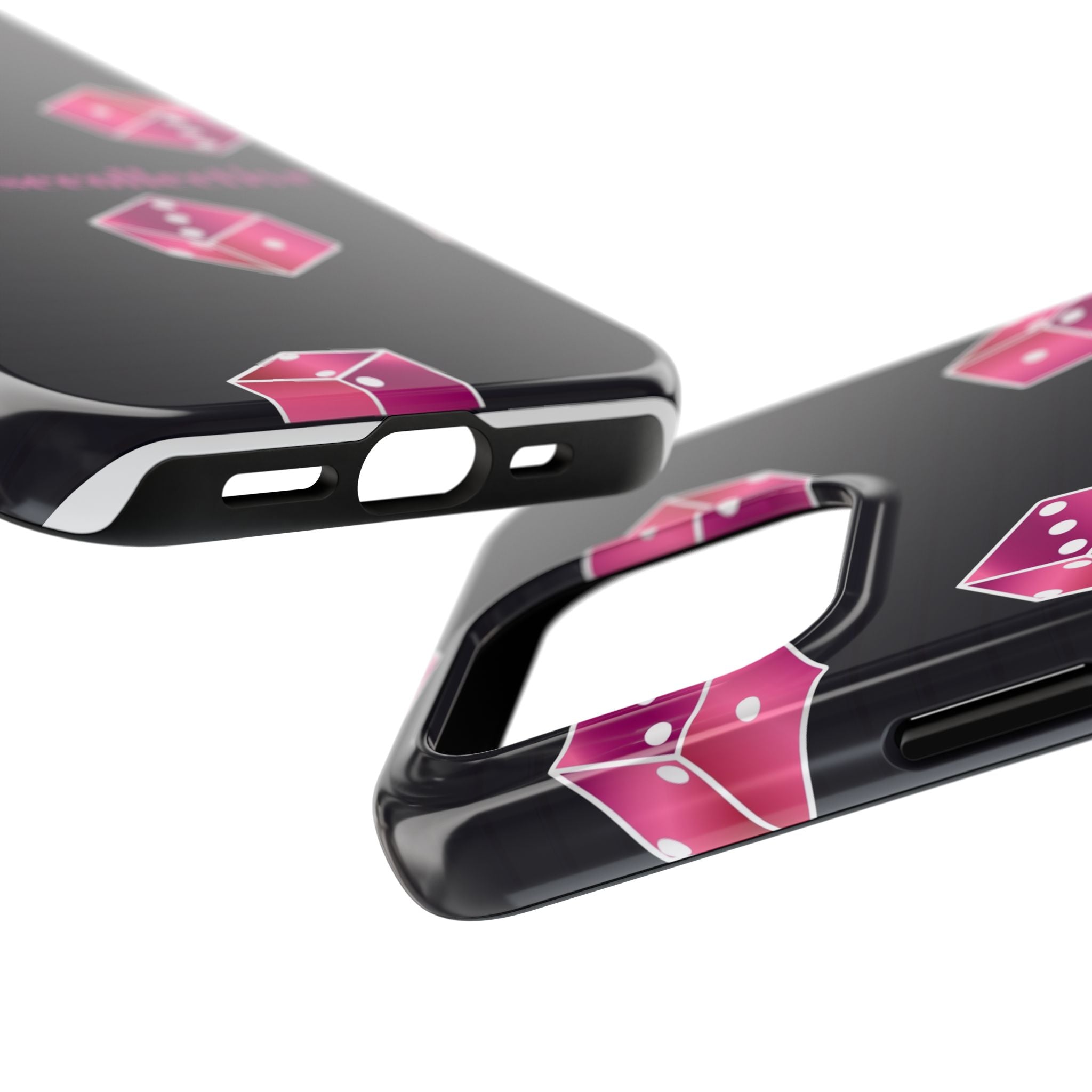 Pink Dice Tough Phone Case — PinkPulseCollective Patterned Protective Cover