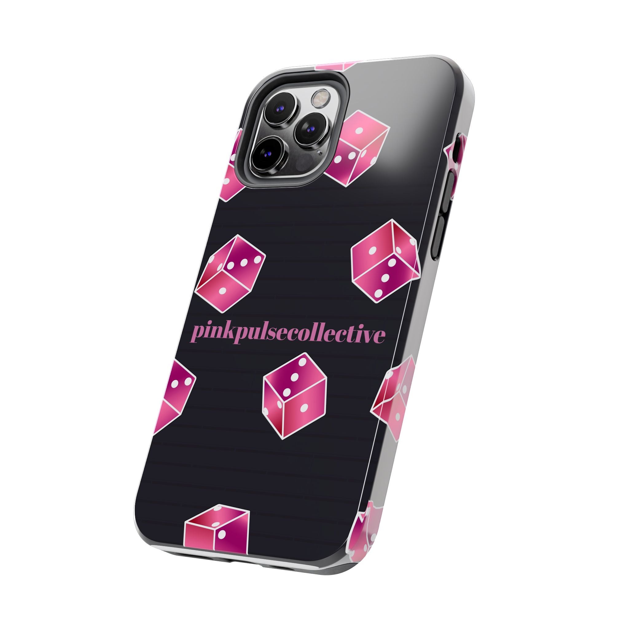 Pink Dice Tough Phone Case — PinkPulseCollective Patterned Protective Cover