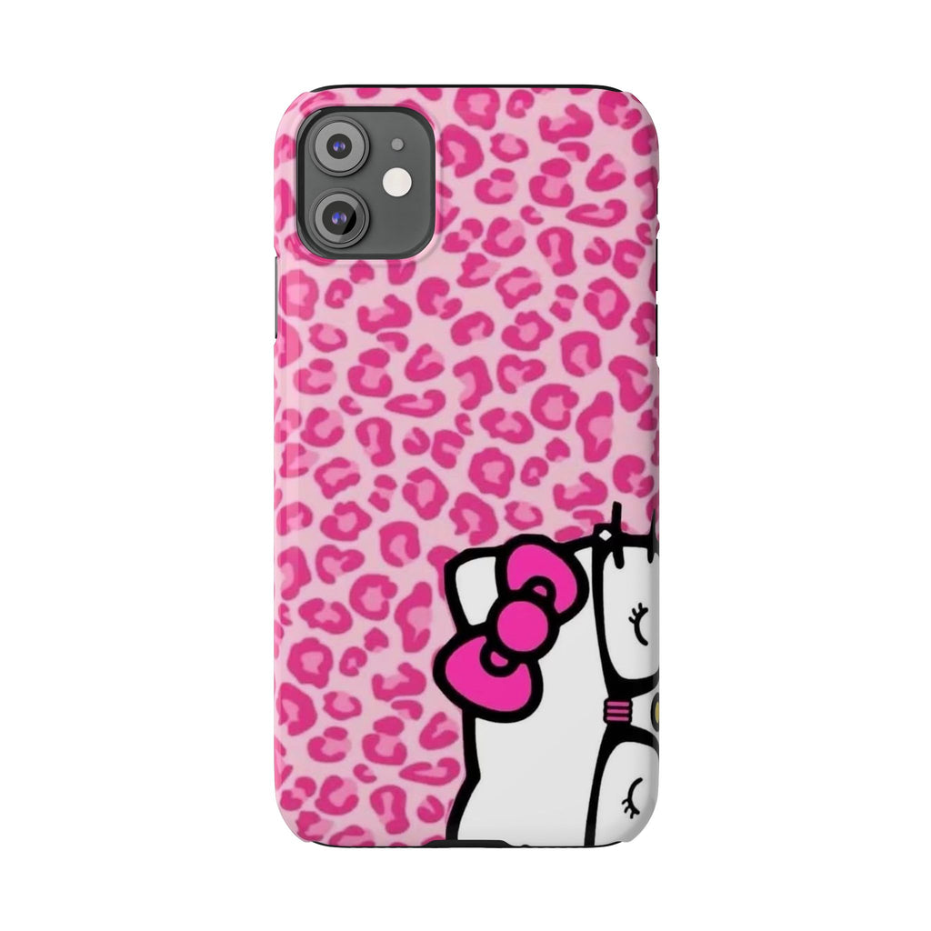 Hello Kitty Pink Leopard Slim Phone Case — Cute Kawaii Cat Design