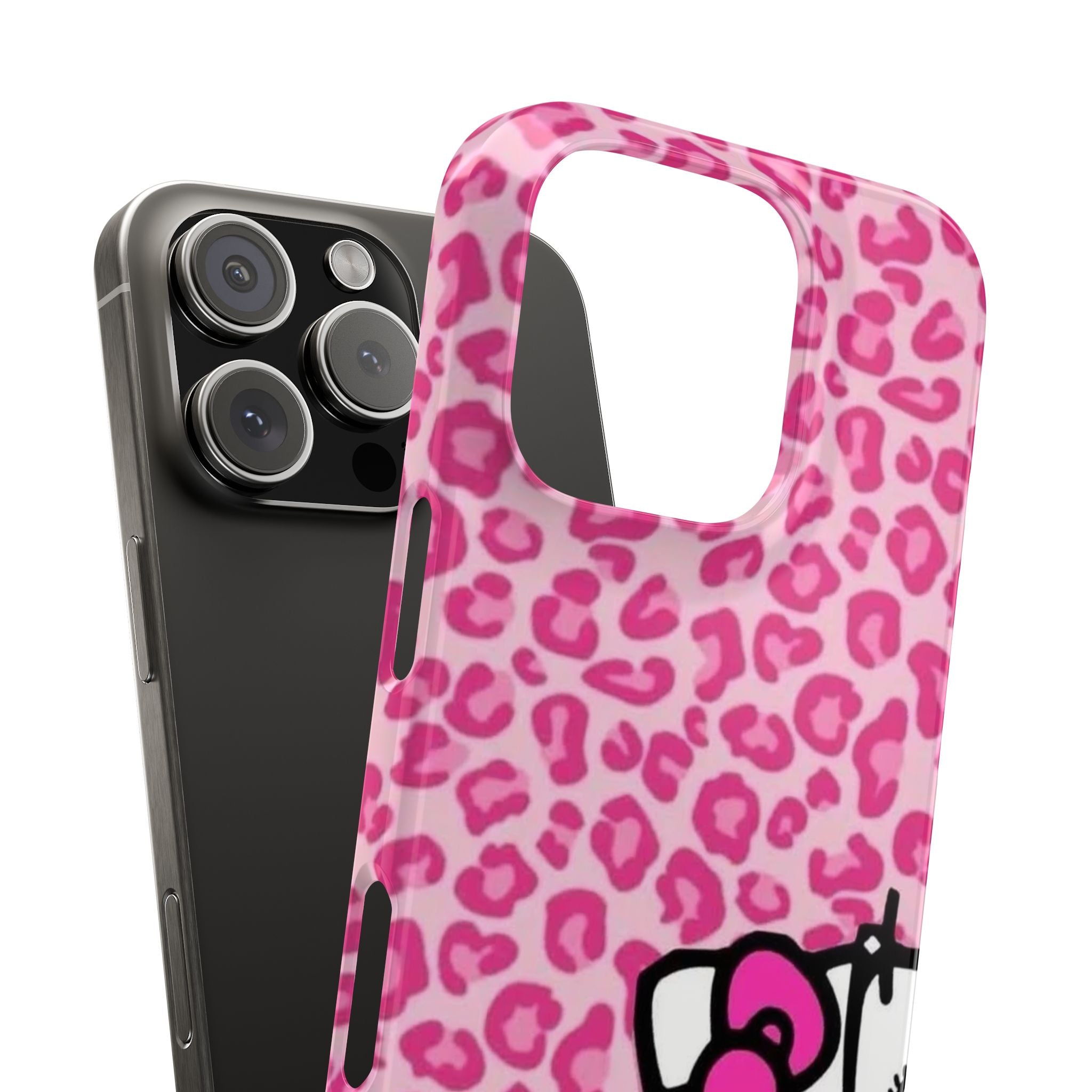 Hello Kitty Pink Leopard Slim Phone Case — Cute Kawaii Cat Design