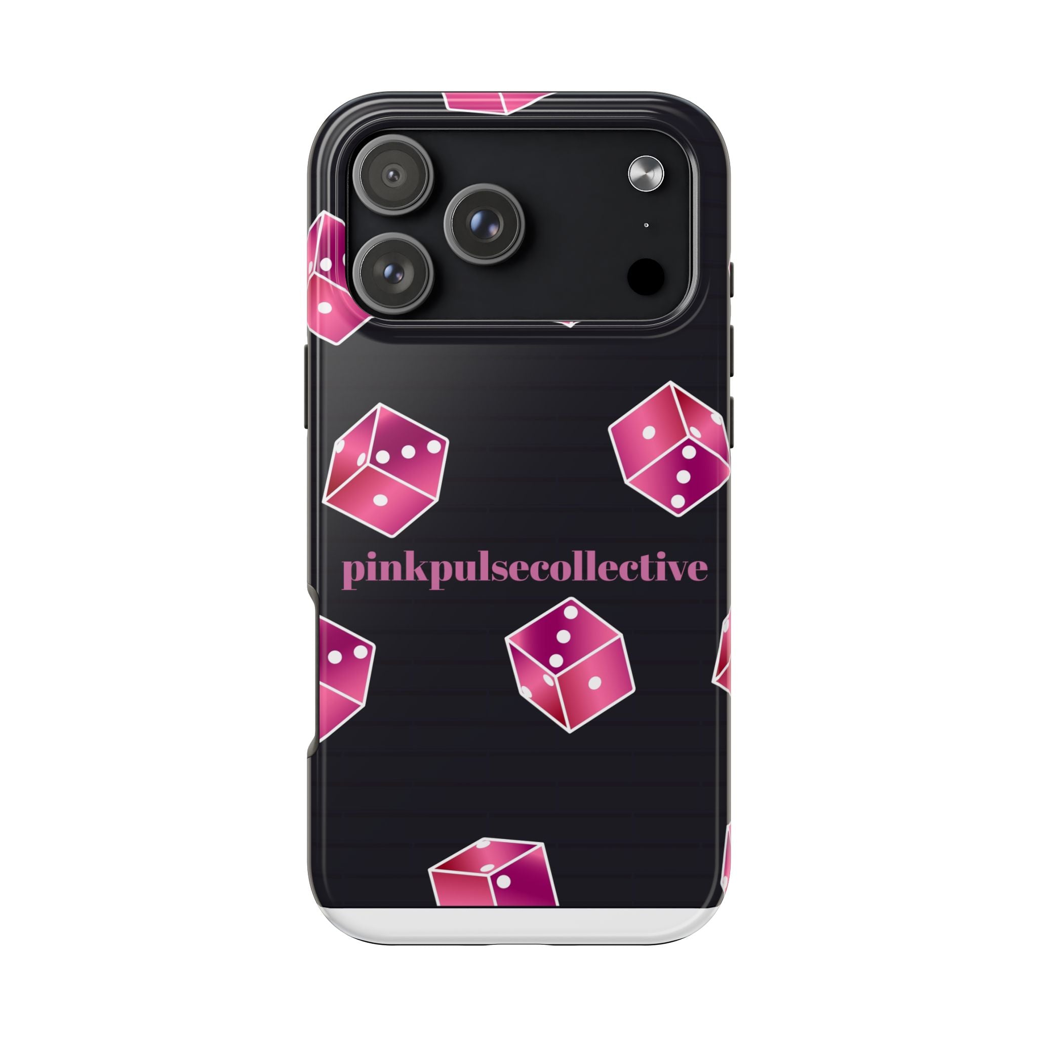 Pink Dice Tough Phone Case — PinkPulseCollective Patterned Protective Cover