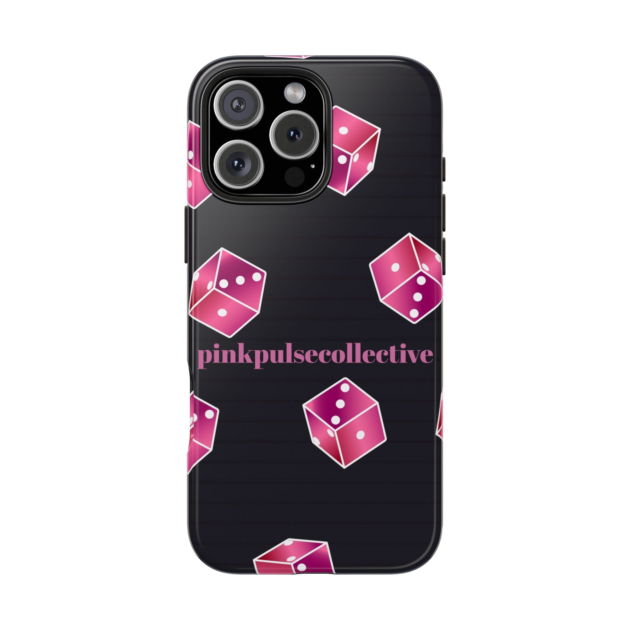 Pink Dice Tough Phone Case — PinkPulseCollective Patterned Protective Cover