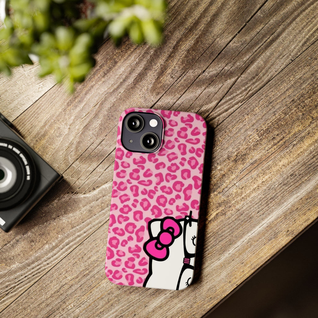 Hello Kitty Pink Leopard Slim Phone Case — Cute Kawaii Cat Design