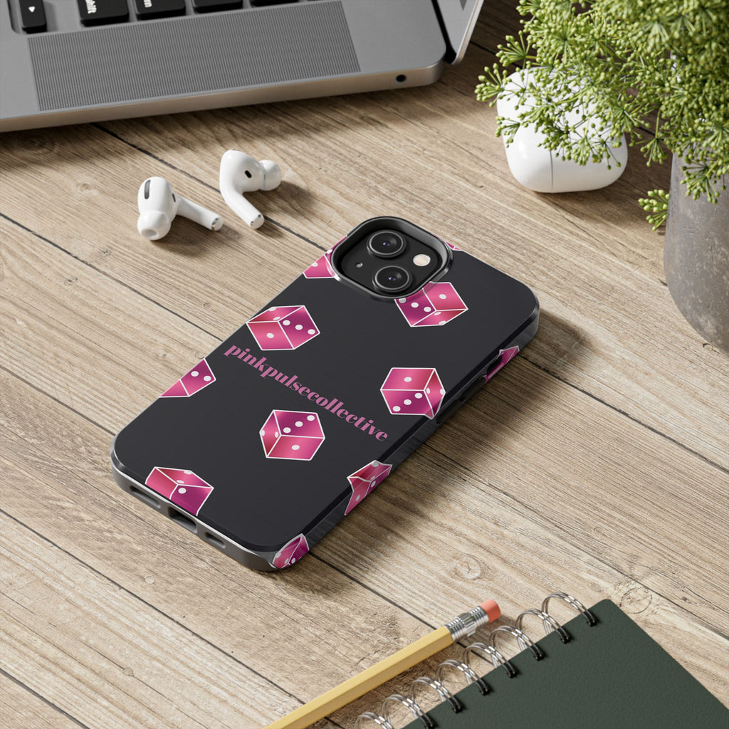 Pink Dice Tough Phone Case — PinkPulseCollective Patterned Protective Cover