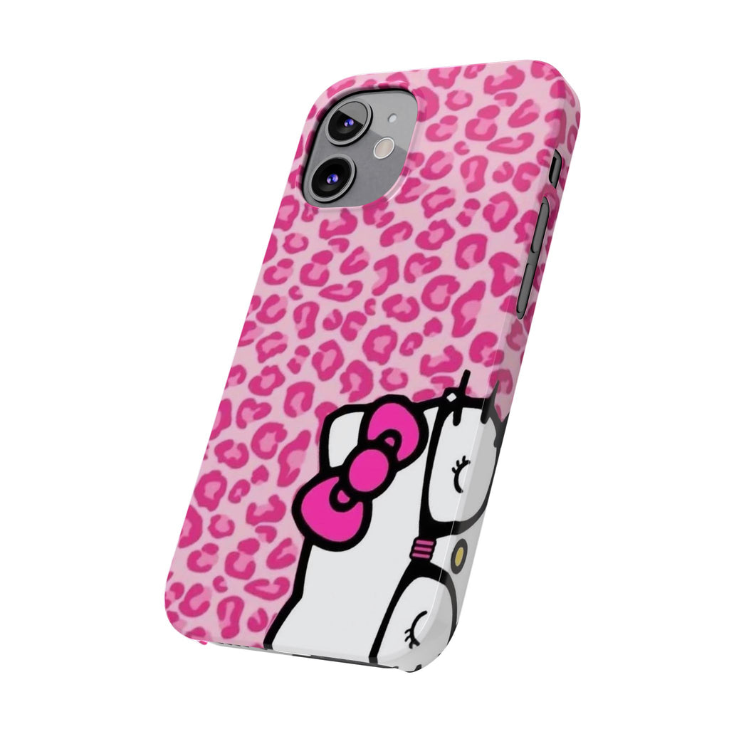 Hello Kitty Pink Leopard Slim Phone Case — Cute Kawaii Cat Design