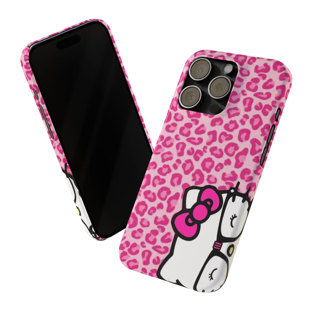 Hello Kitty Pink Leopard Slim Phone Case — Cute Kawaii Cat Design