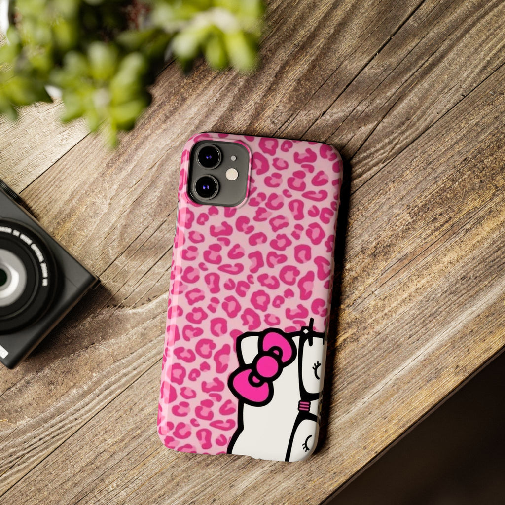 Hello Kitty Pink Leopard Slim Phone Case — Cute Kawaii Cat Design
