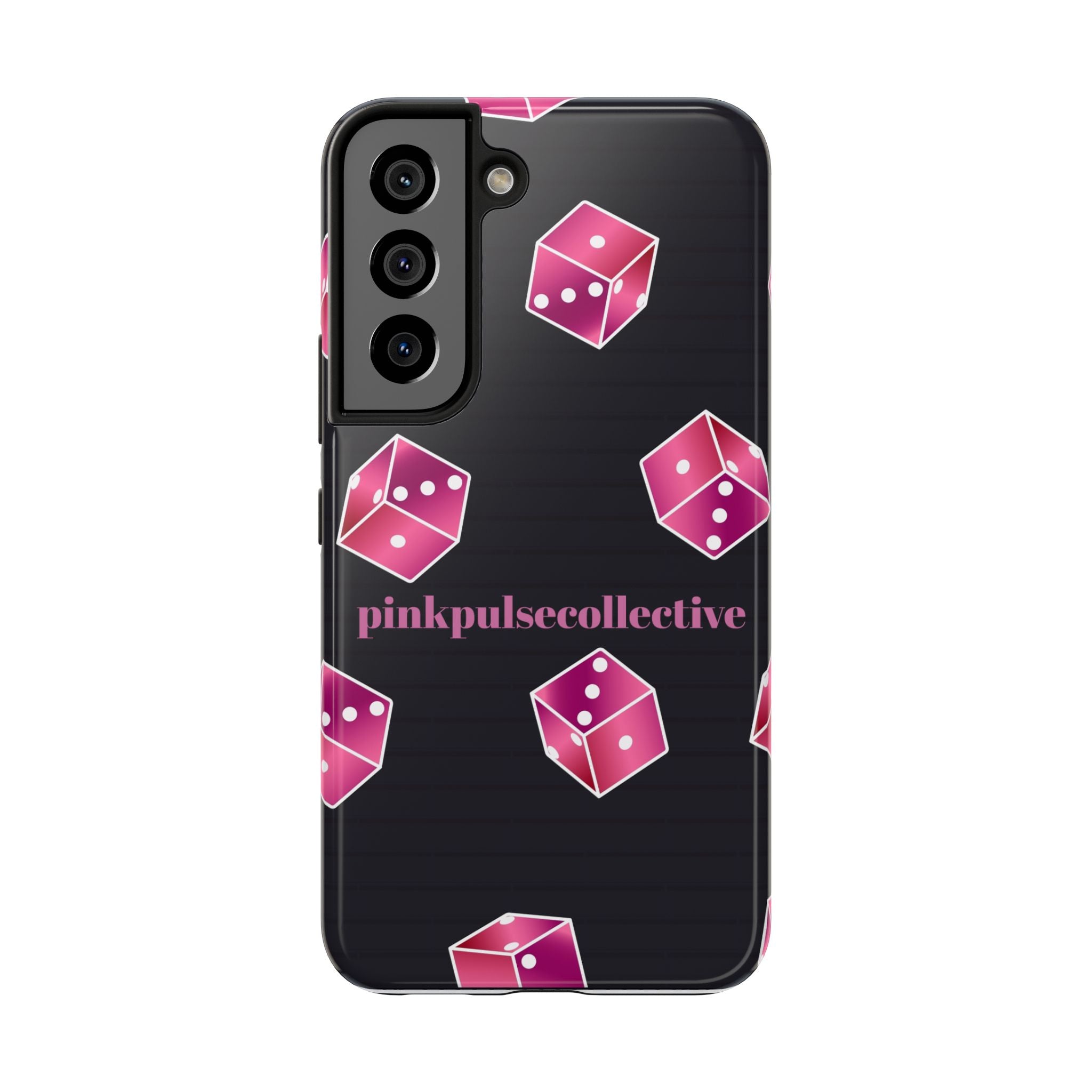 Pink Dice Tough Phone Case — PinkPulseCollective Patterned Protective Cover