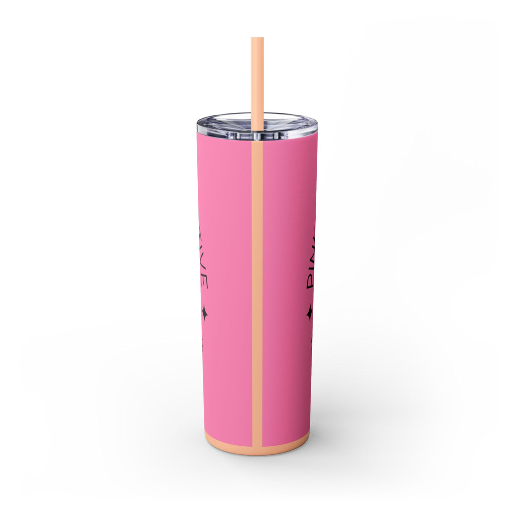 20oz Skinny Tumbler with Straw — Branded Logo Travel Cup