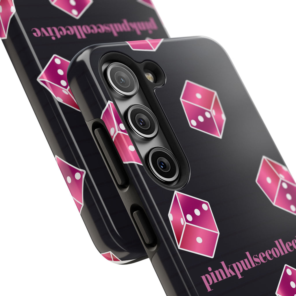 Pink Dice Tough Phone Case — PinkPulseCollective Patterned Protective Cover