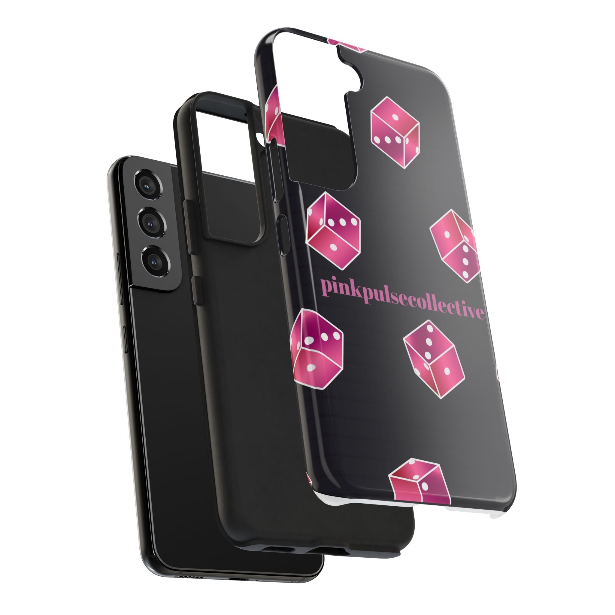 Pink Dice Tough Phone Case — PinkPulseCollective Patterned Protective Cover