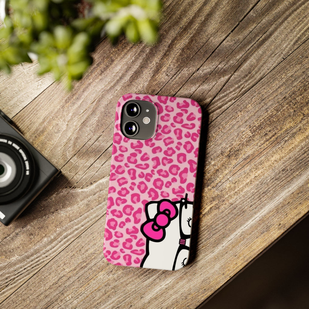 Hello Kitty Pink Leopard Slim Phone Case — Cute Kawaii Cat Design