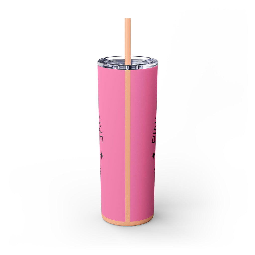 20oz Skinny Tumbler with Straw — Branded Logo Travel Cup