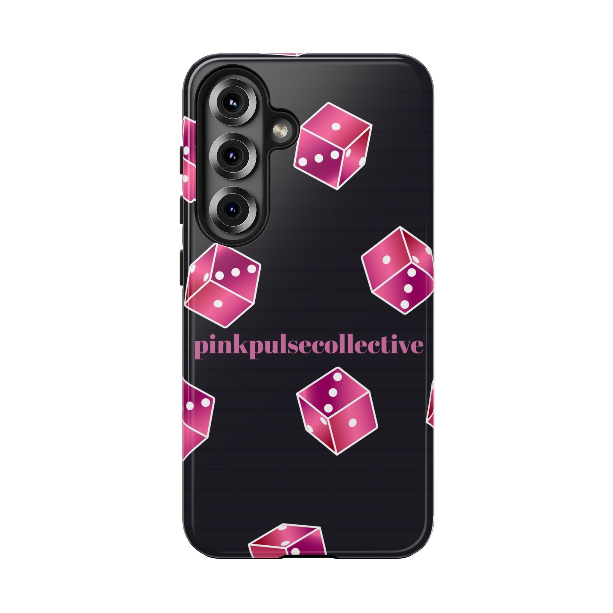 Pink Dice Tough Phone Case — PinkPulseCollective Patterned Protective Cover