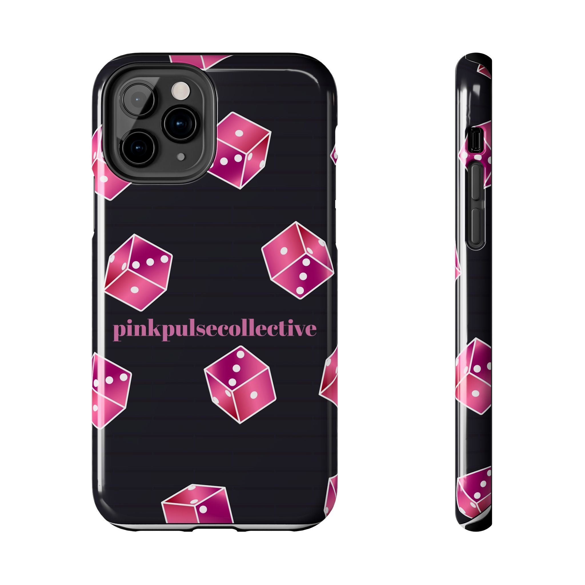 Pink Dice Tough Phone Case — PinkPulseCollective Patterned Protective Cover