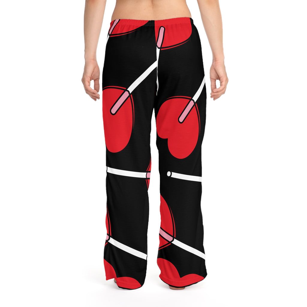Heart Lollipop Pajama Pants — Women's Cozy Valentine Sleepwear
