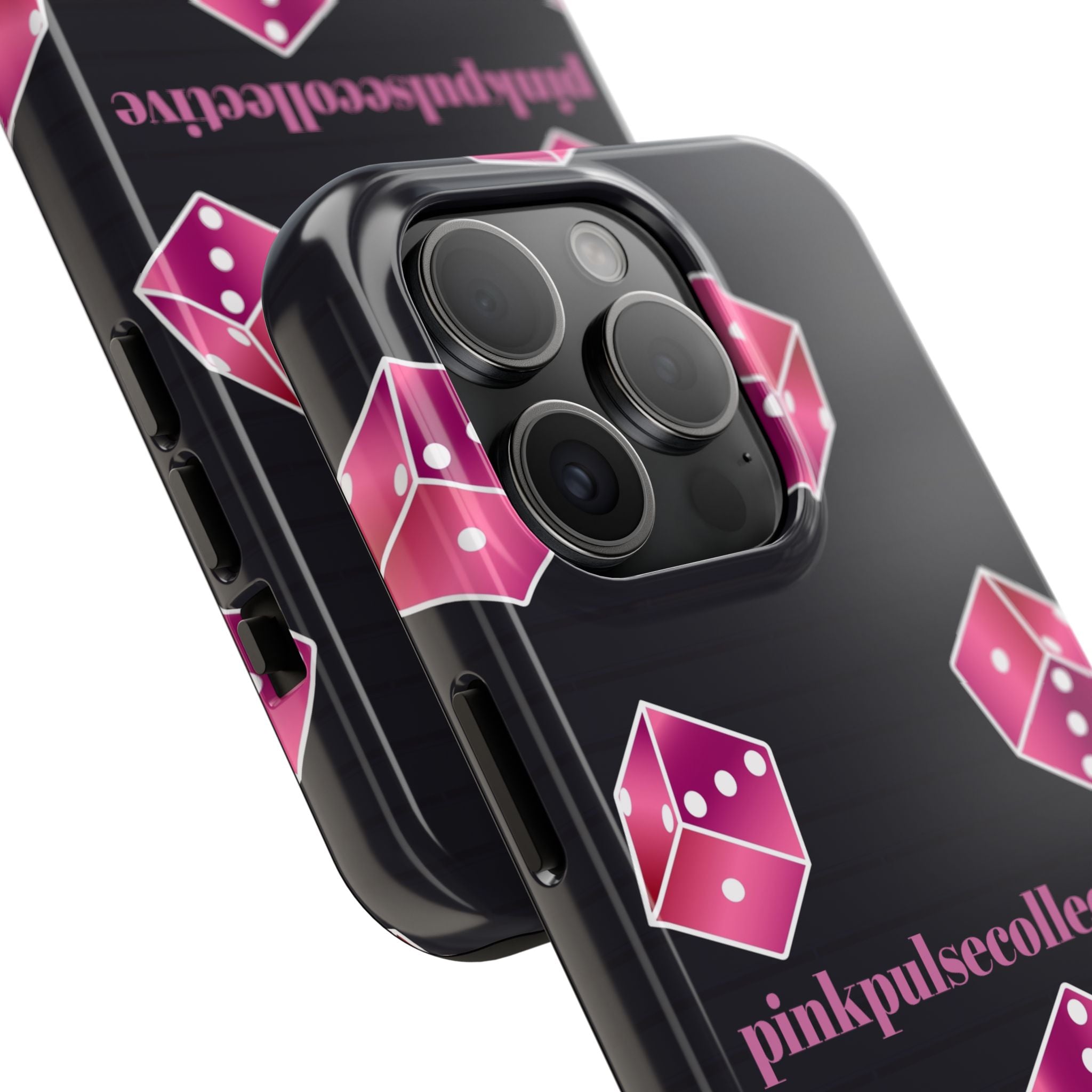 Pink Dice Tough Phone Case — PinkPulseCollective Patterned Protective Cover