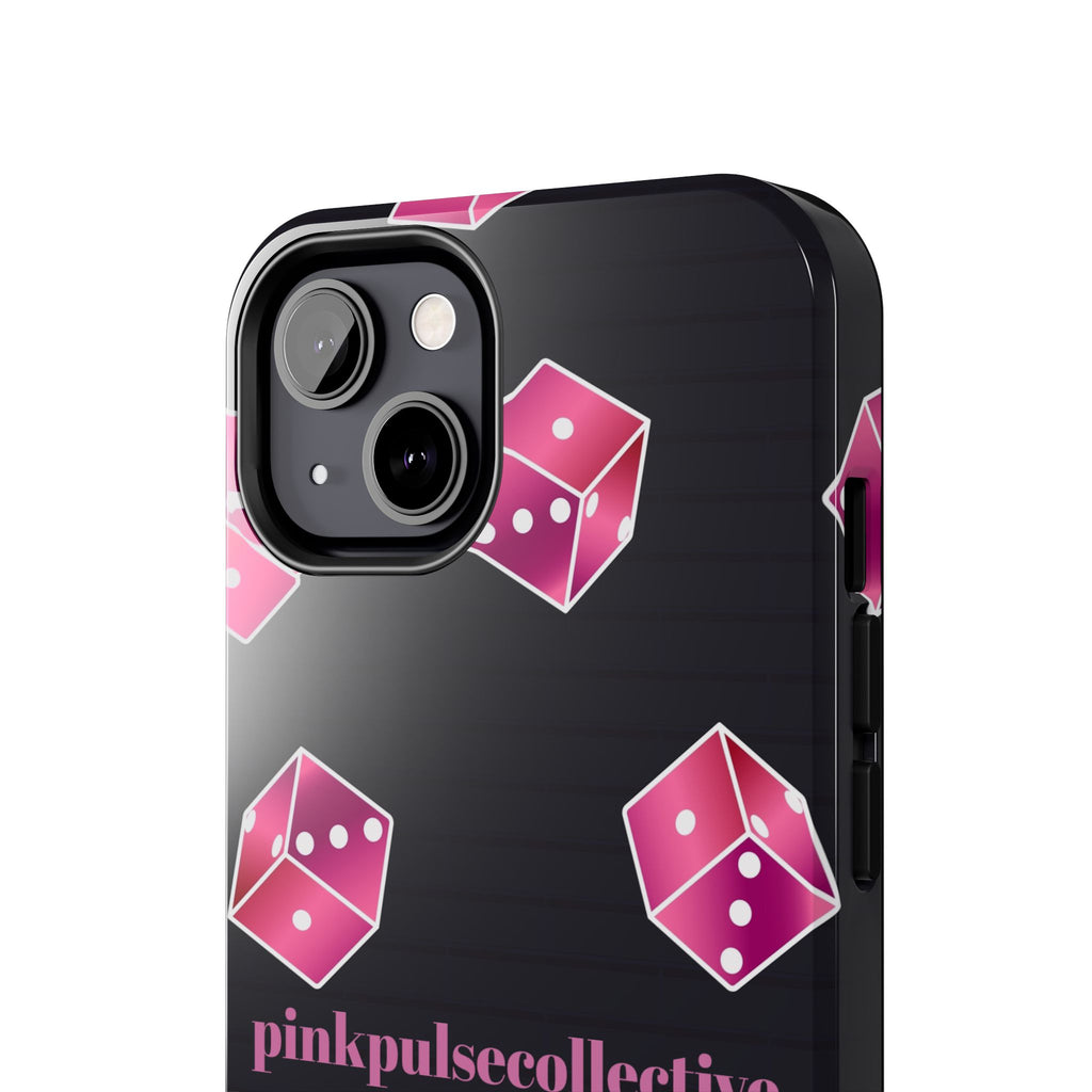 Pink Dice Tough Phone Case — PinkPulseCollective Patterned Protective Cover