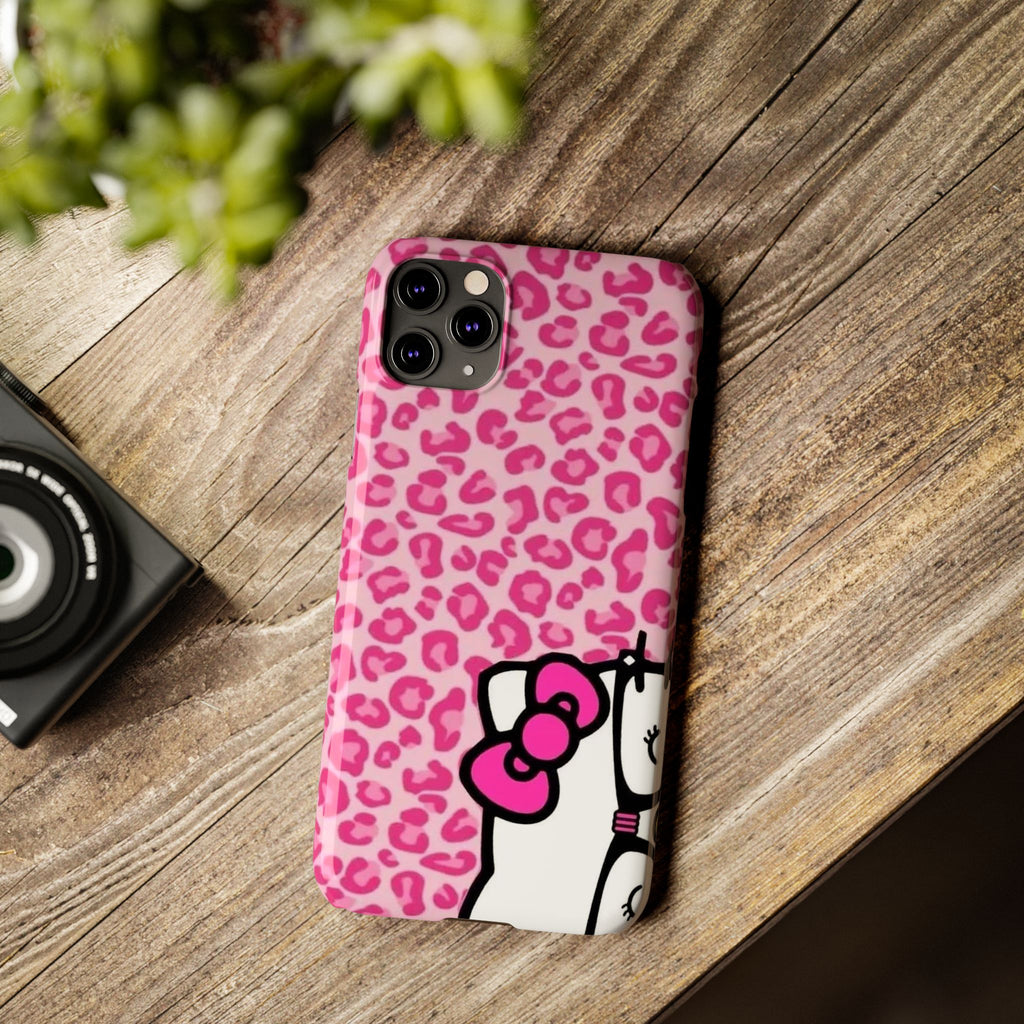 Hello Kitty Pink Leopard Slim Phone Case — Cute Kawaii Cat Design
