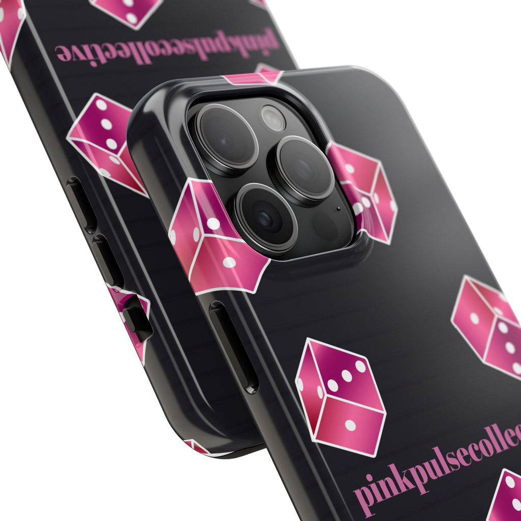 Pink Dice Tough Phone Case — PinkPulseCollective Patterned Protective Cover