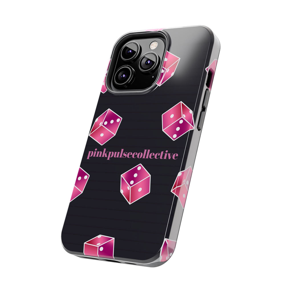 Pink Dice Tough Phone Case — PinkPulseCollective Patterned Protective Cover