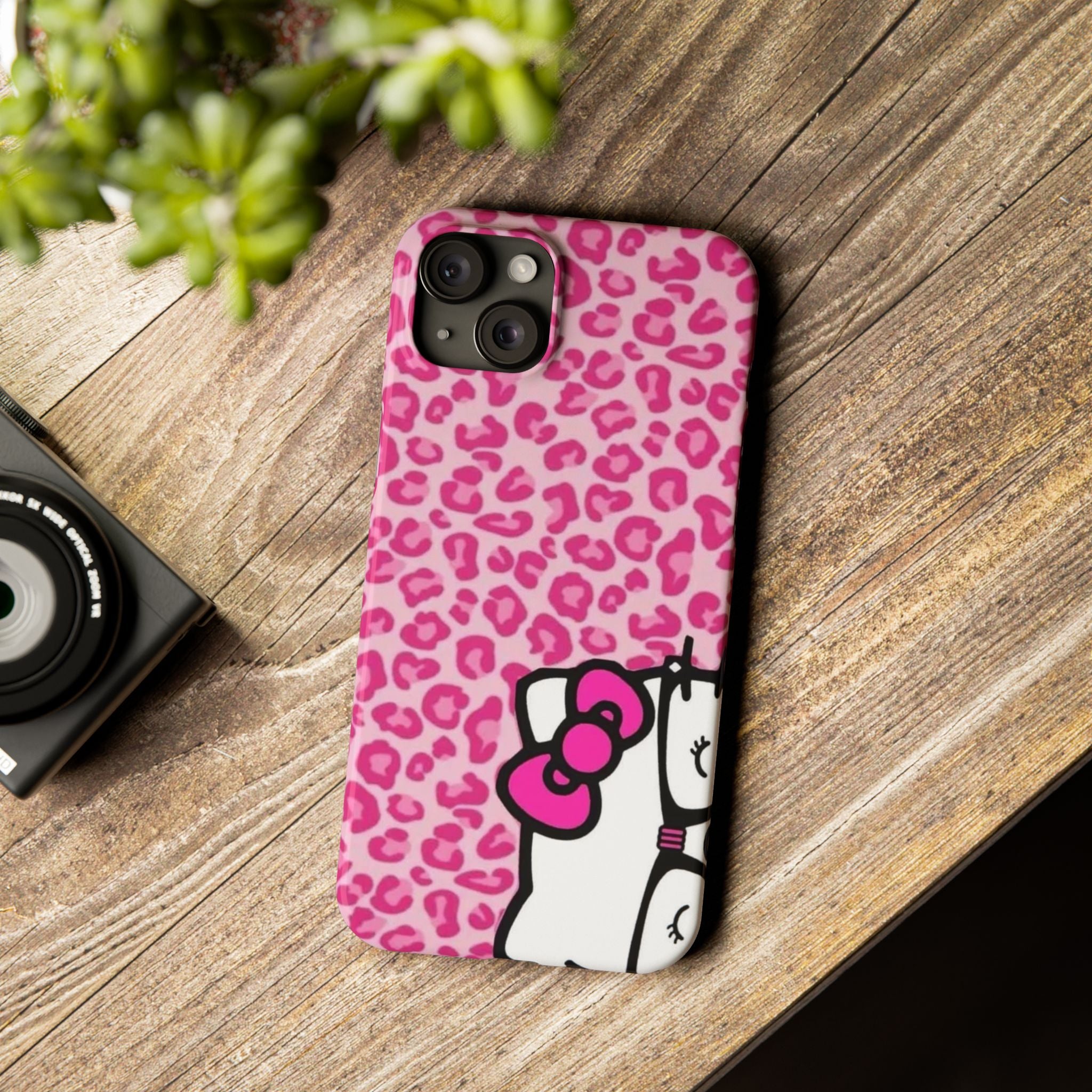 Hello Kitty Pink Leopard Slim Phone Case — Cute Kawaii Cat Design