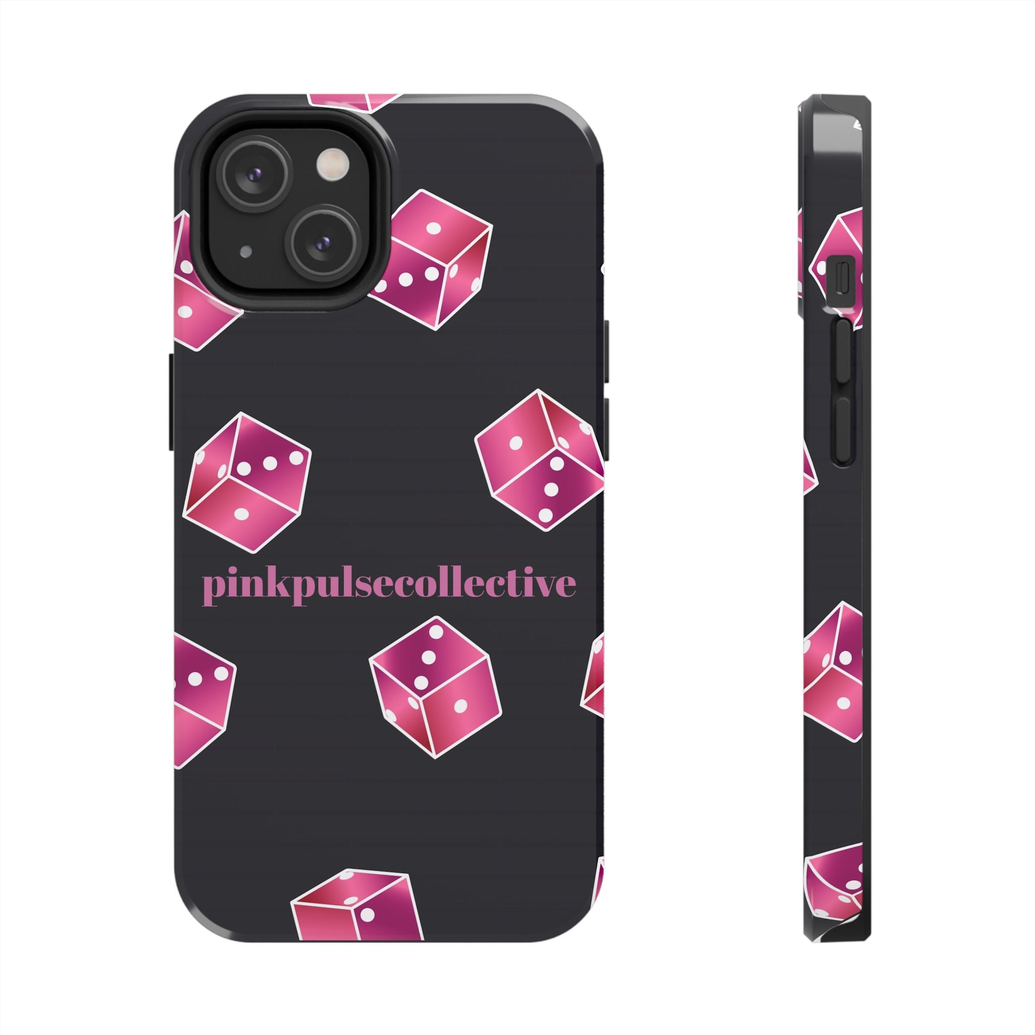 Pink Dice Tough Phone Case — PinkPulseCollective Patterned Protective Cover