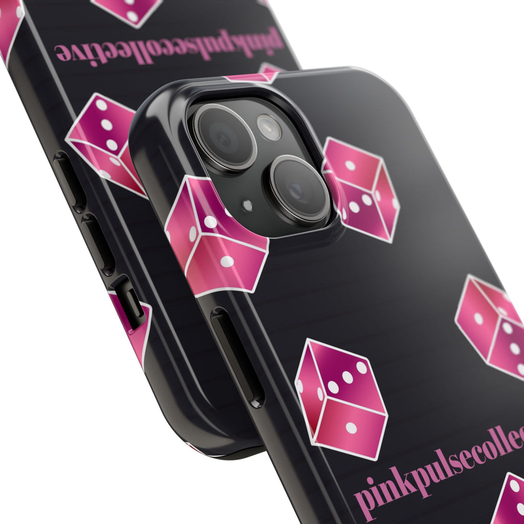 Pink Dice Tough Phone Case — PinkPulseCollective Patterned Protective Cover