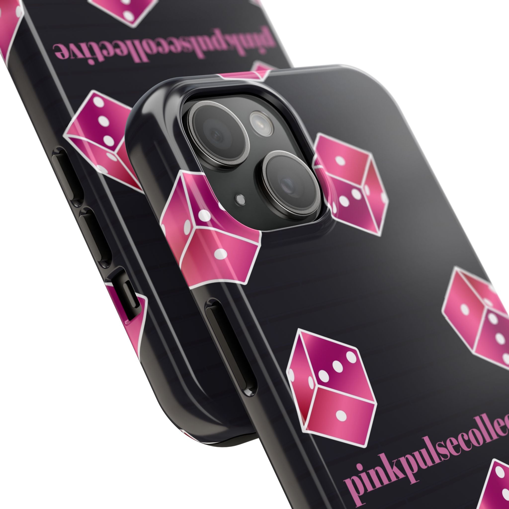 Pink Dice Tough Phone Case — PinkPulseCollective Patterned Protective Cover