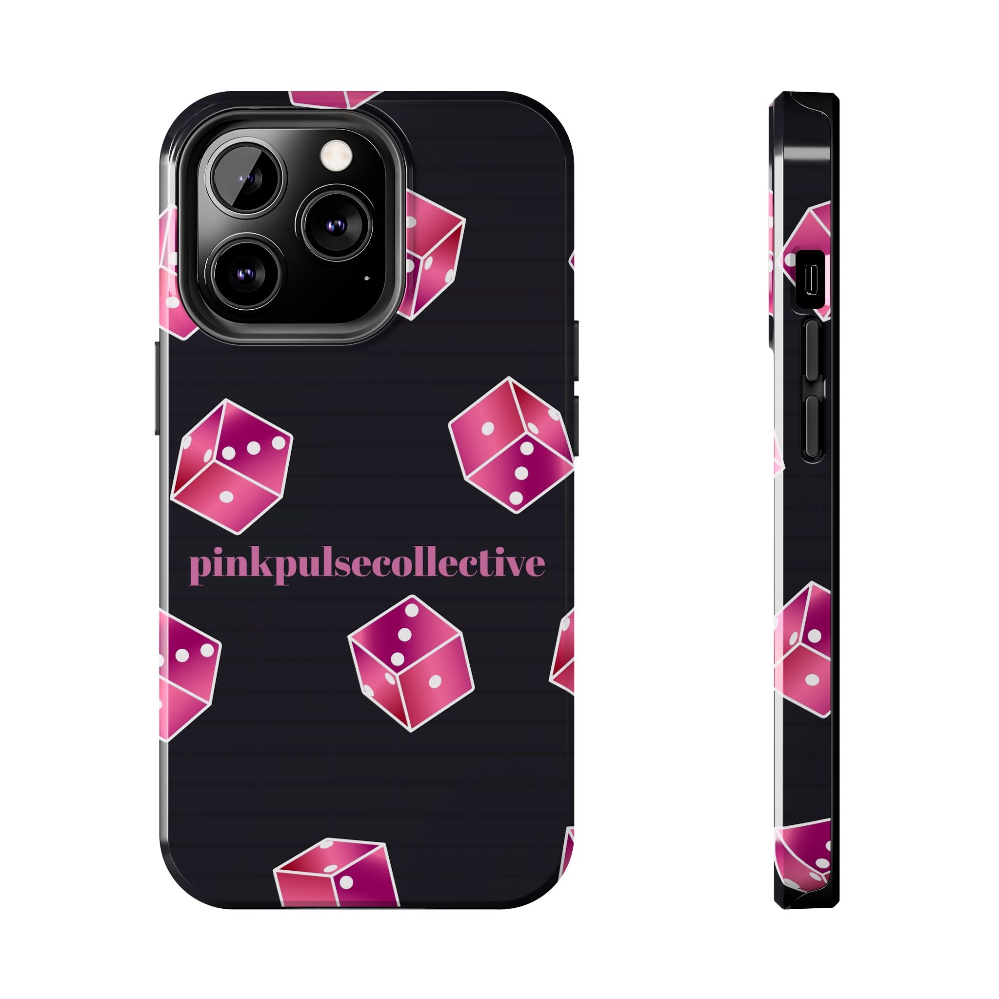 Pink Dice Tough Phone Case — PinkPulseCollective Patterned Protective Cover