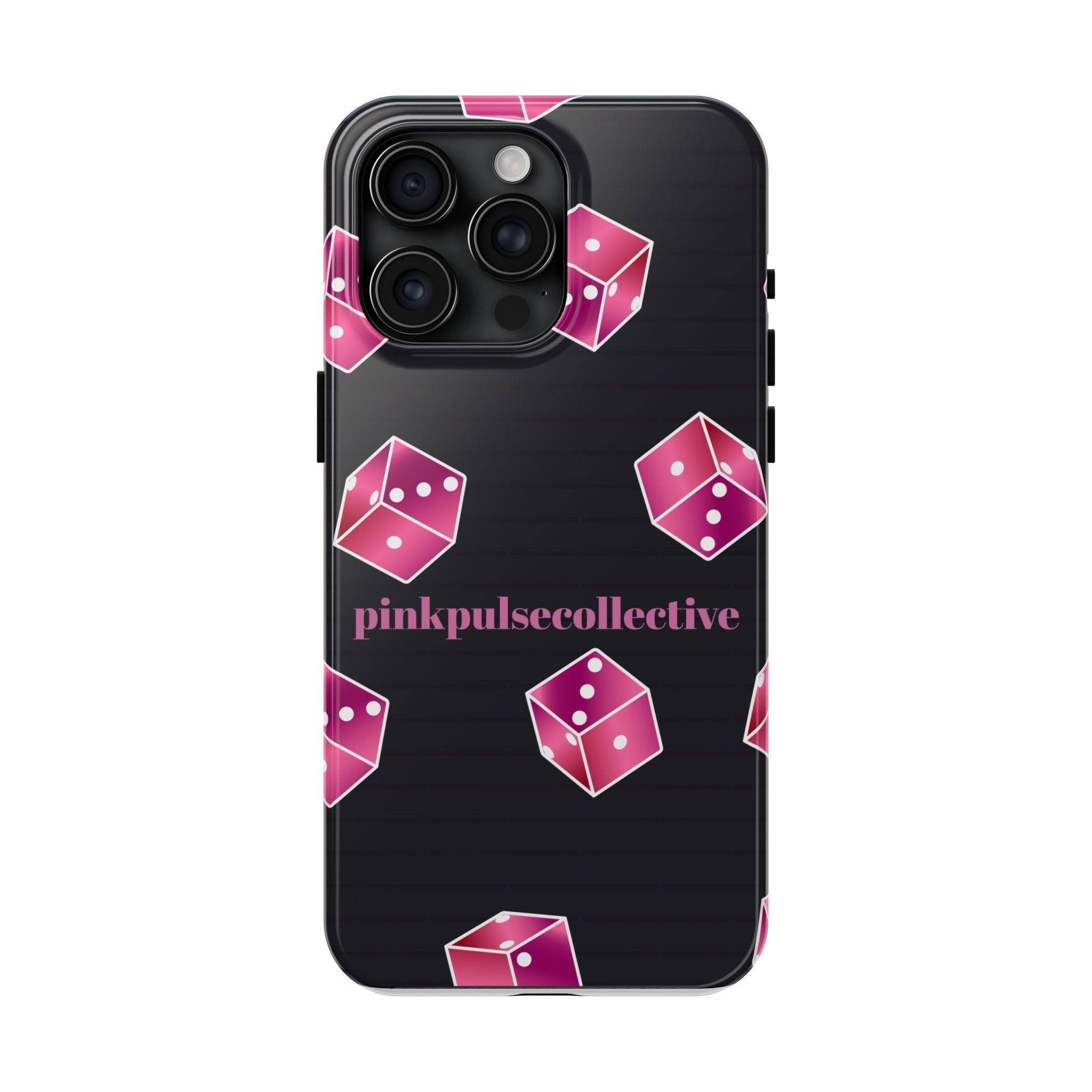 Pink Dice Tough Phone Case — PinkPulseCollective Patterned Protective Cover