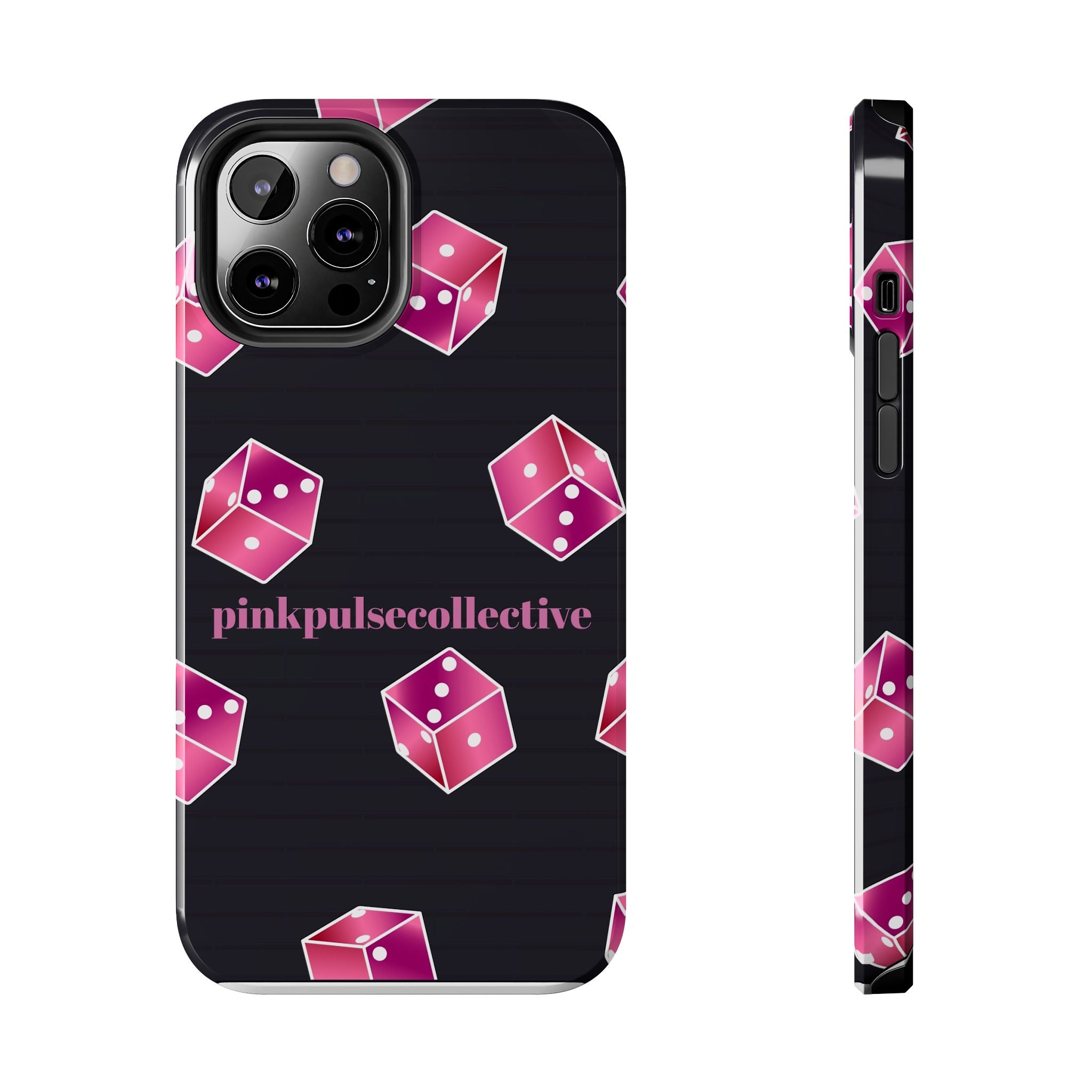 Pink Dice Tough Phone Case — PinkPulseCollective Patterned Protective Cover