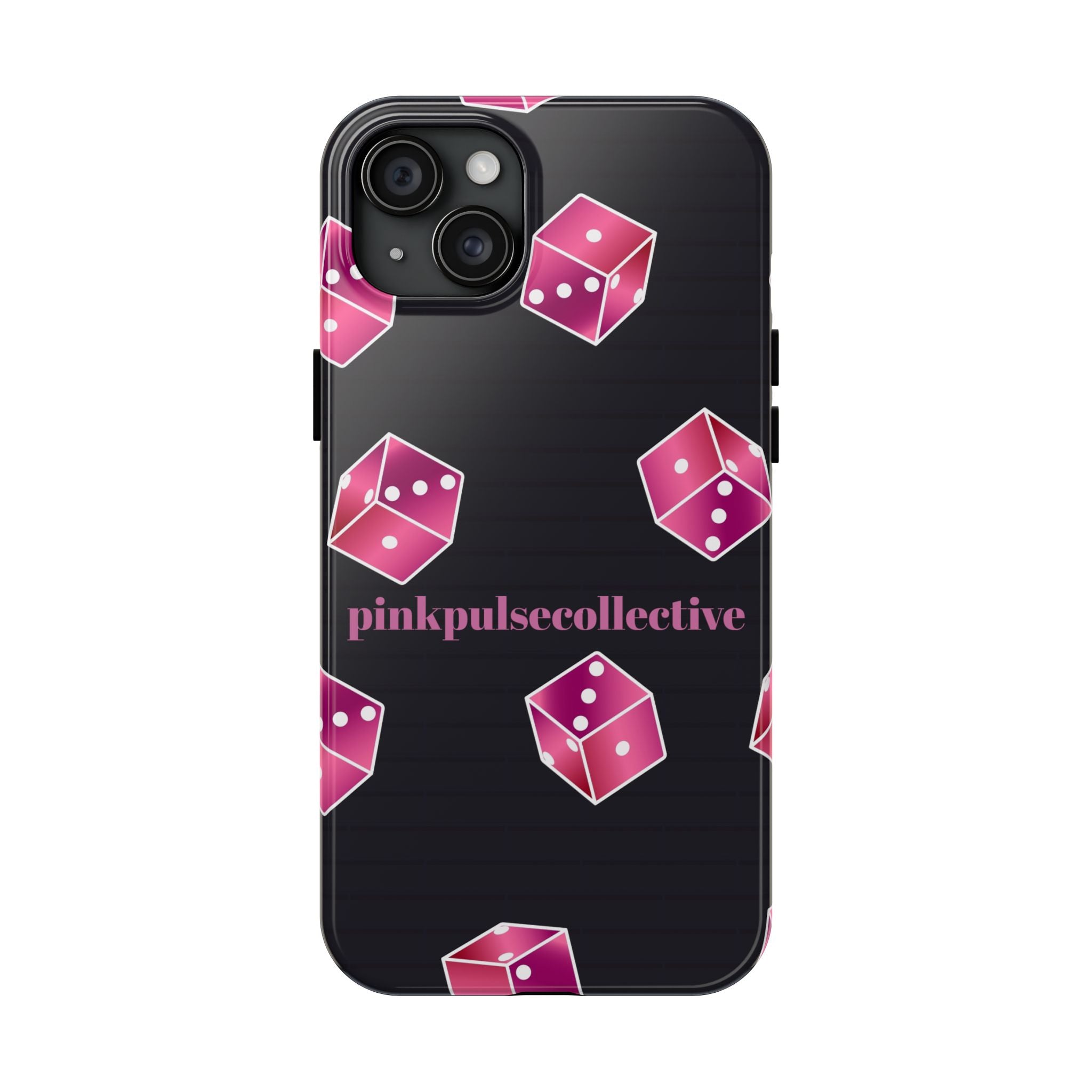 Pink Dice Tough Phone Case — PinkPulseCollective Patterned Protective Cover