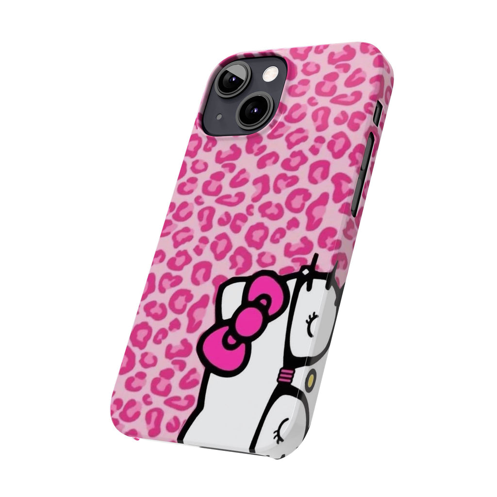 Hello Kitty Pink Leopard Slim Phone Case — Cute Kawaii Cat Design