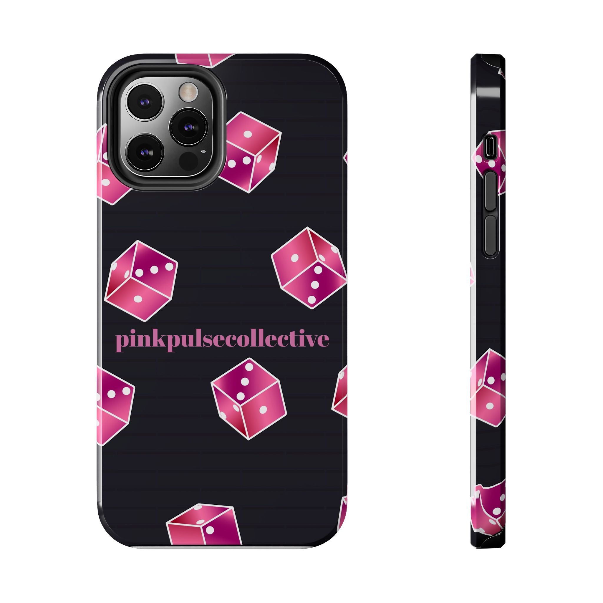 Pink Dice Tough Phone Case — PinkPulseCollective Patterned Protective Cover