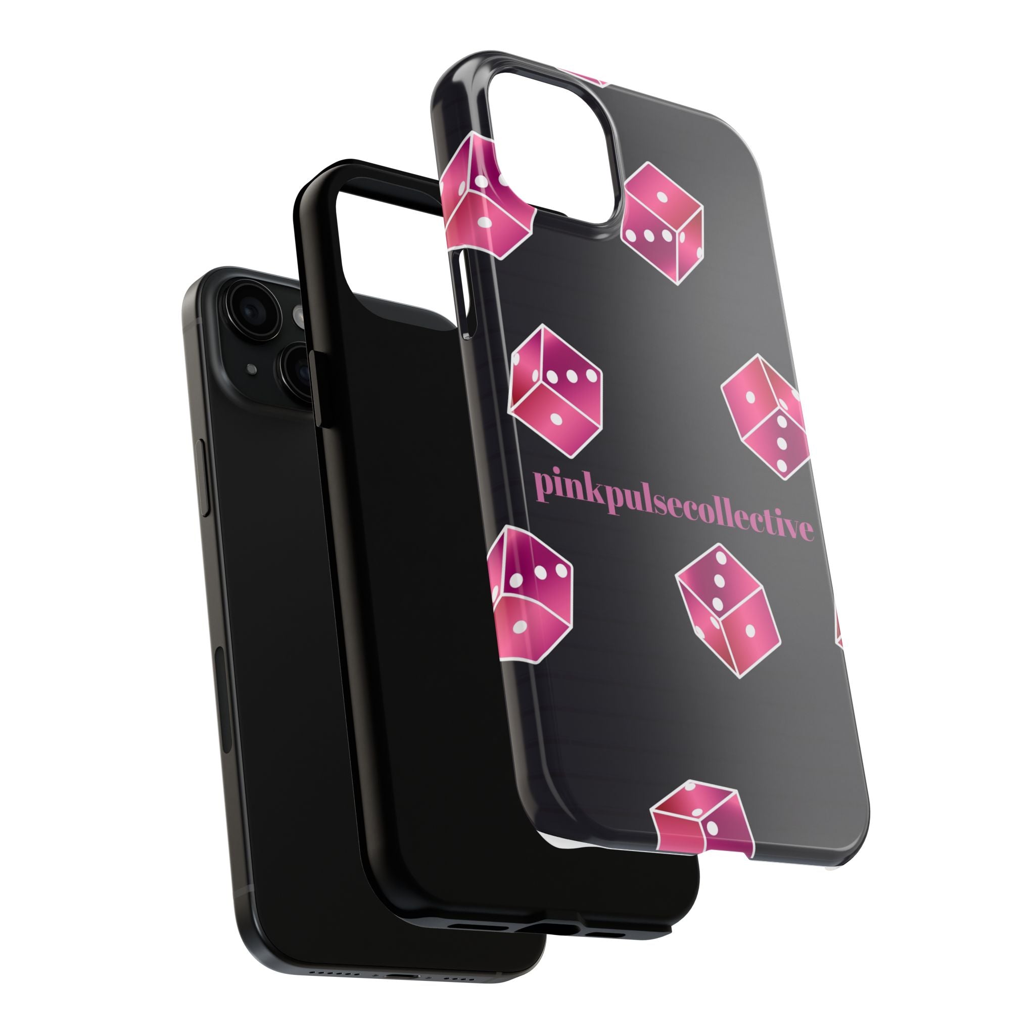 Pink Dice Tough Phone Case — PinkPulseCollective Patterned Protective Cover