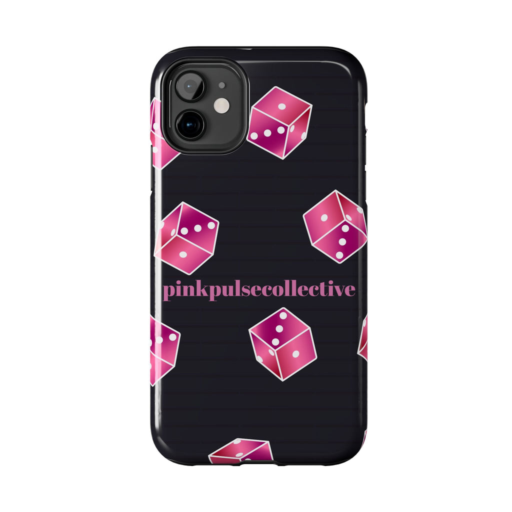 Pink Dice Tough Phone Case — PinkPulseCollective Patterned Protective Cover
