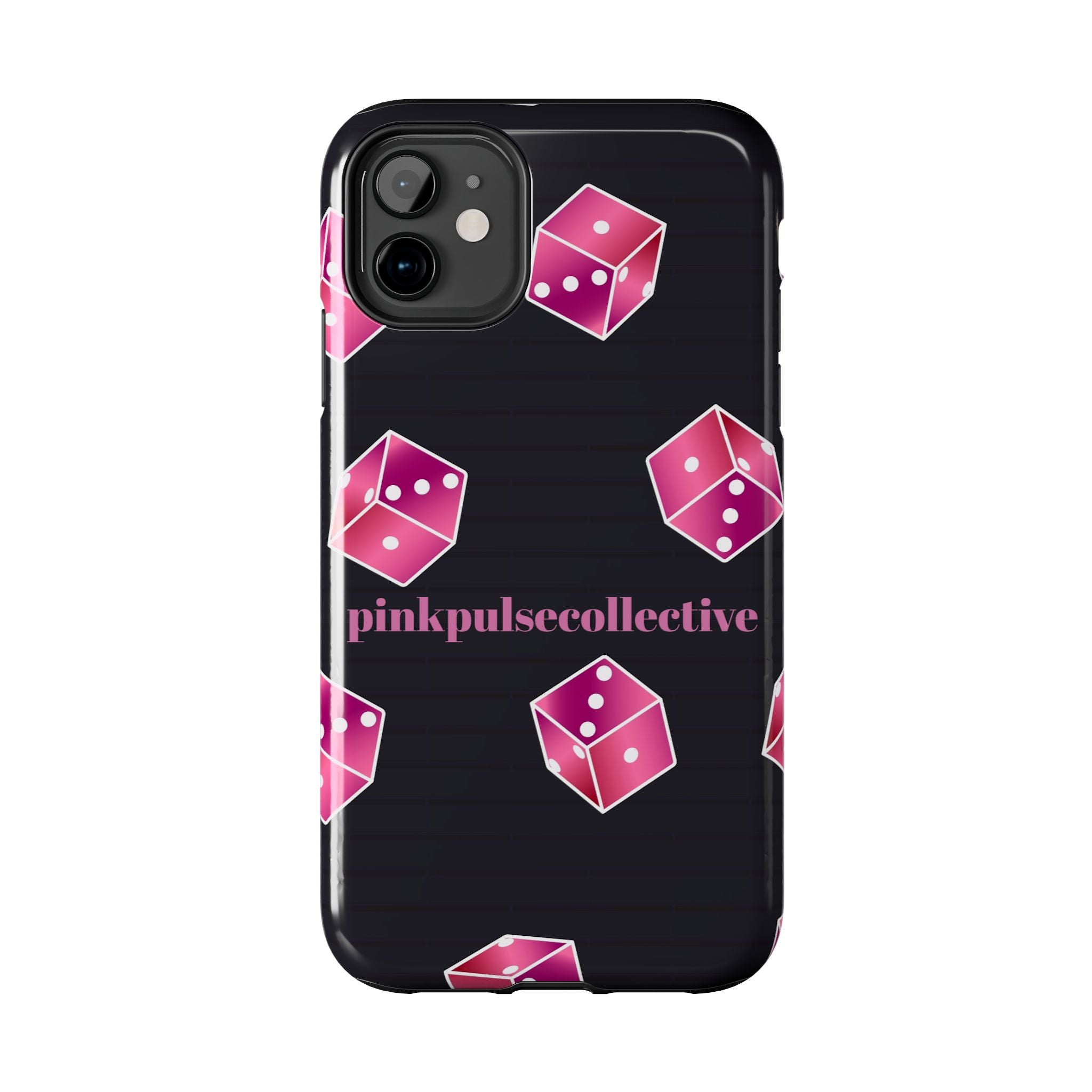 Pink Dice Tough Phone Case — PinkPulseCollective Patterned Protective Cover