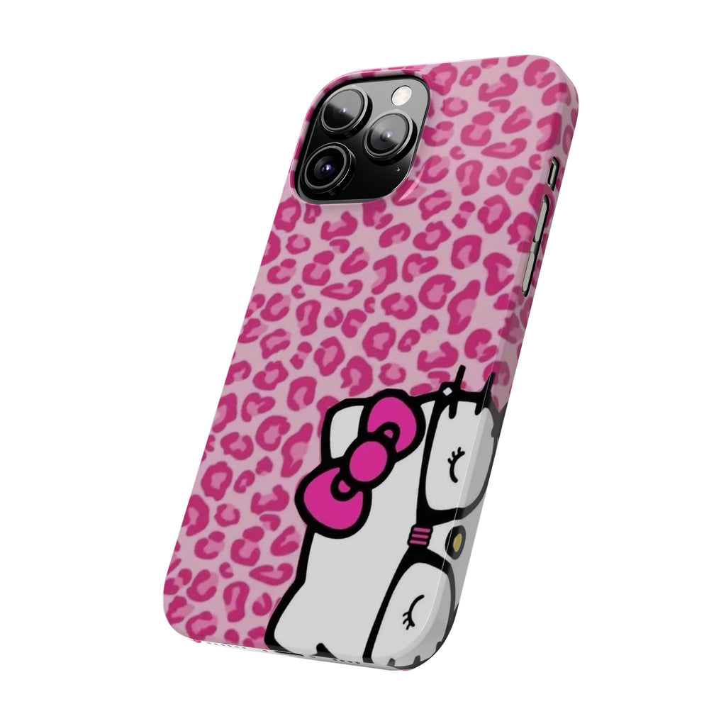 Hello Kitty Pink Leopard Slim Phone Case — Cute Kawaii Cat Design